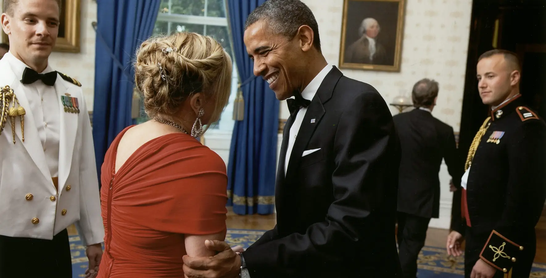 Dr. Alster greeting President Obama at the White House, 2012. Official White House Photo